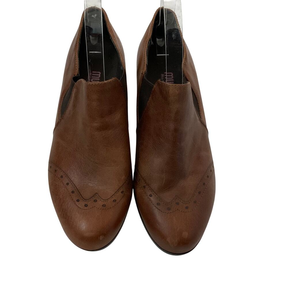 Munro Brown Leather Wing Tip Mules - Size‎ 9.5W